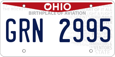 OH license plate GRN2995