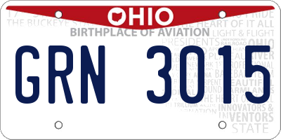 OH license plate GRN3015