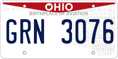 OH license plate GRN3076