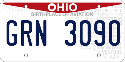 OH license plate GRN3090