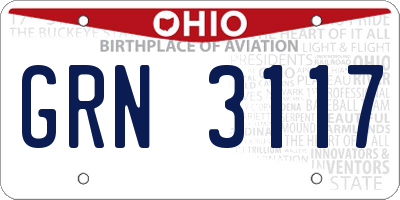 OH license plate GRN3117