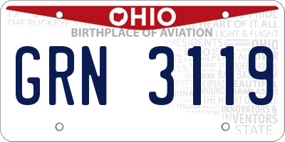 OH license plate GRN3119