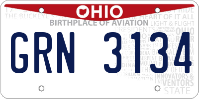 OH license plate GRN3134