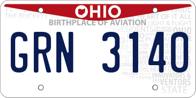 OH license plate GRN3140
