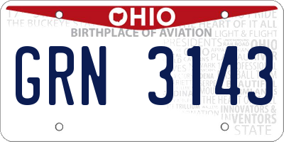 OH license plate GRN3143
