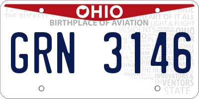 OH license plate GRN3146