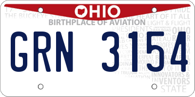 OH license plate GRN3154