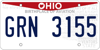 OH license plate GRN3155