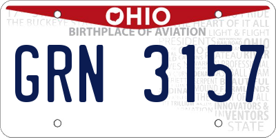 OH license plate GRN3157