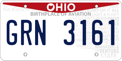 OH license plate GRN3161