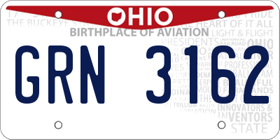 OH license plate GRN3162
