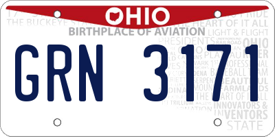 OH license plate GRN3171
