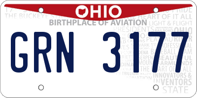 OH license plate GRN3177