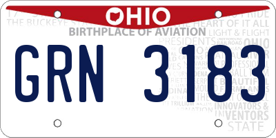 OH license plate GRN3183