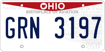 OH license plate GRN3197