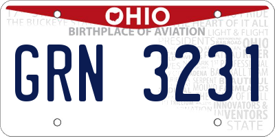 OH license plate GRN3231
