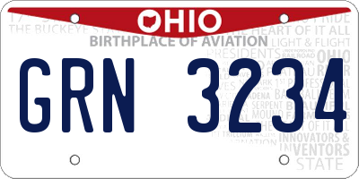 OH license plate GRN3234
