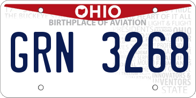 OH license plate GRN3268