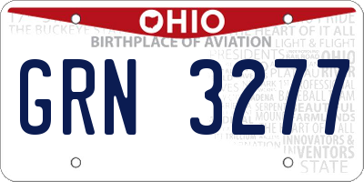 OH license plate GRN3277