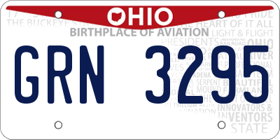 OH license plate GRN3295