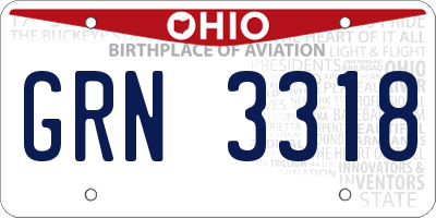 OH license plate GRN3318