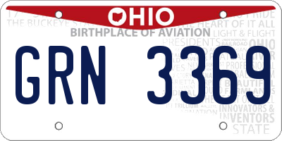 OH license plate GRN3369
