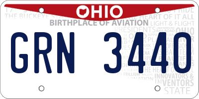 OH license plate GRN3440