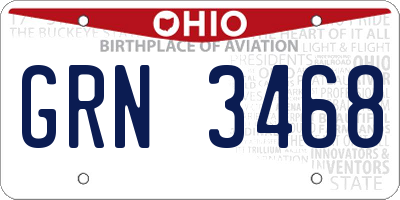 OH license plate GRN3468