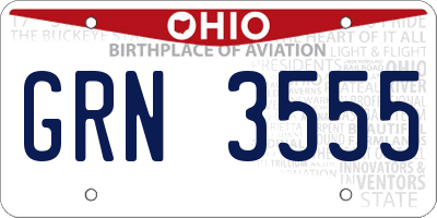 OH license plate GRN3555
