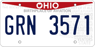 OH license plate GRN3571