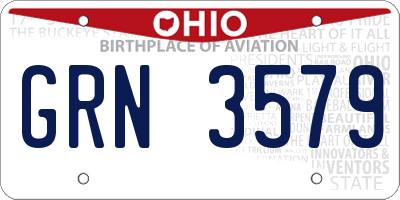 OH license plate GRN3579