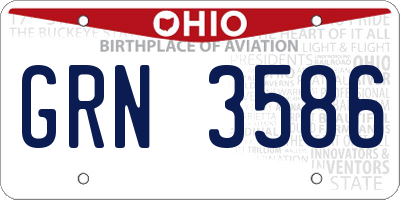 OH license plate GRN3586