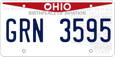 OH license plate GRN3595
