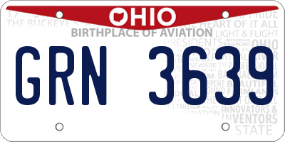 OH license plate GRN3639
