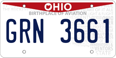 OH license plate GRN3661