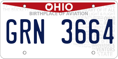 OH license plate GRN3664