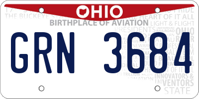 OH license plate GRN3684