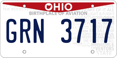 OH license plate GRN3717