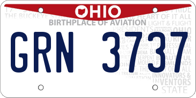 OH license plate GRN3737