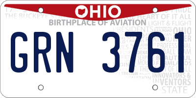 OH license plate GRN3761