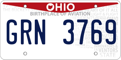 OH license plate GRN3769