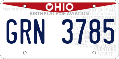 OH license plate GRN3785