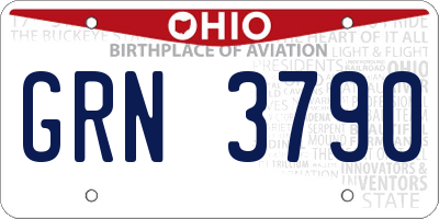 OH license plate GRN3790