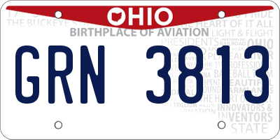 OH license plate GRN3813