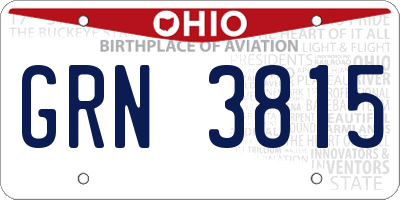OH license plate GRN3815