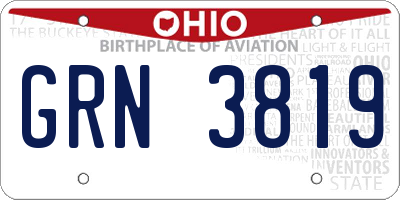 OH license plate GRN3819