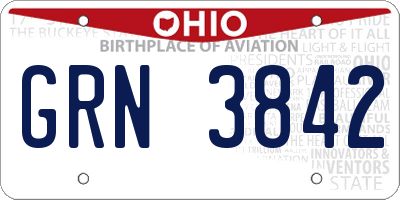 OH license plate GRN3842