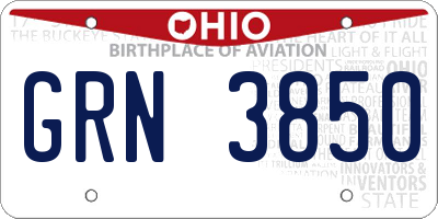 OH license plate GRN3850