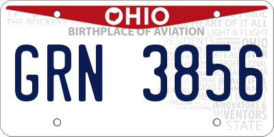 OH license plate GRN3856