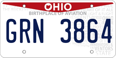 OH license plate GRN3864